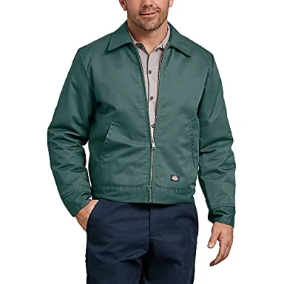 Image of Dickies Men&#039;s Insulated Eisenhower Front Zip Jacket, Lincoln Green, M