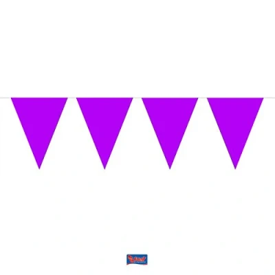 Image of Bunting mini Purple 3m, 3 metres 12 Triangle flags measuring 15x11cms Plastic