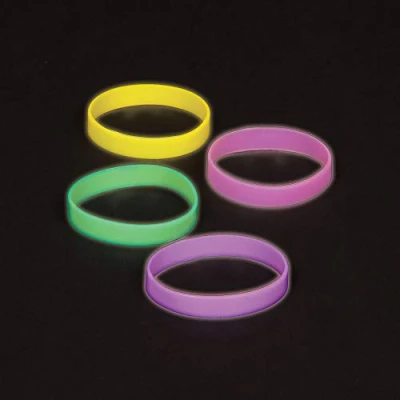 Image of Baker Ross EF433 Glow in The Dark Wrist Bands (Pack of 10), Perfect Kids Accessory, Ideal Bag Fillers, Birthday Parties and Costumes, Assorted