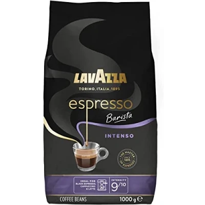 Image of Lavazza Espresso Intenso Barista, Arabica and Robusta Drum Roast Coffee Beans, 4 x 1 kg Pack