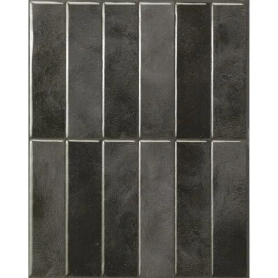 Image of Smart Tiles Self Adhesive Wall Tiles, Tile Stickers for Kitchen &amp; Bathroom, Black Stick on Peel and splashback, 5 Sheets, 29.03cm x 22.86cm