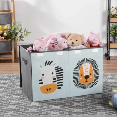 Image of Navaris Large Toy Box Versatile Kids&#039; Chest with Lid Playroom Toybox for Home Organisation Organiser Chests Lids Boys &amp; Girls Storage Boxes Toys Green