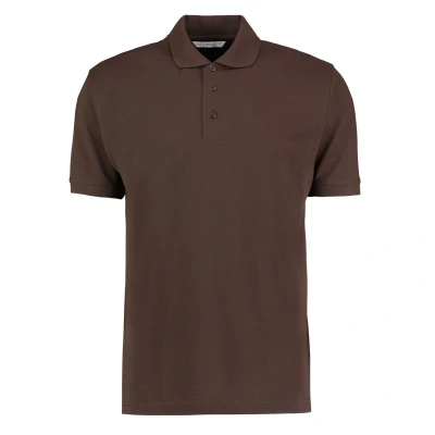 Image of Kustom Kit Mens Short Sleeve Polo Shirts, Chocolate, X Large. KK403