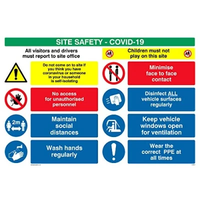 Image of Viking Signs CC6015 A4L 5C Site safety board Covid 19