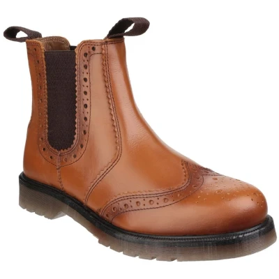 Image of Amblers Safety Dalby Brogue Boots Mens Tan Leather Size UK 7