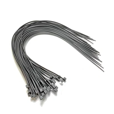 Image of Nylon Plastic Cable Ties Long and Wide Extra Large Zip Black White wrap 50 pieces (Silver, 4.8mm x 450mm)
