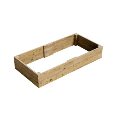 Image of Gro Garden Products Wooden Raised Bed 90cm L x 180cm W 30cm H Large Planters for Vegetables, Herbs, or Flowers Trough Planter Box with FSC Tanalised Timber
