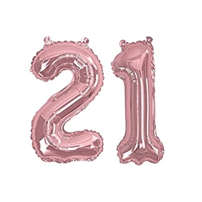 Image of Foil Balloons Rose Gold Number 21