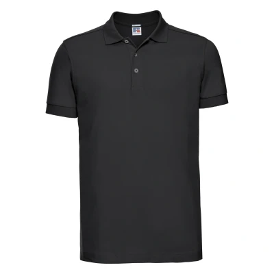Image of Russell Athletic Mens Stretch Short Sleeve Polo Shirt (Black) Size 2XL