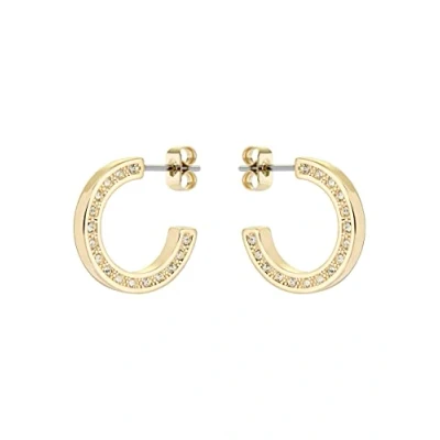 Image of Ted Baker Senatta Reversible Crystal Hoop Earrings For Women (Gold/Crystal)