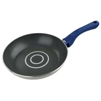 Image of Tasty Frying Pan, Non Stick Cooking Pan with Oil Dosage System, Frypan Coating, Saucepan for All Stoves incl. Induction, Dishwasher Safe, Diameter 20x5cm, Colours: Grey &amp; Blue