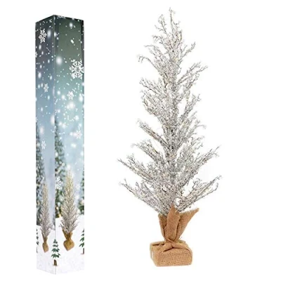 Image of Shatchi Pre Lit Battery Operated Or USB Christmas Tree Indoor Warm White Lights Xmas Large 18 inch 48cm with Crystals Home Decor, one