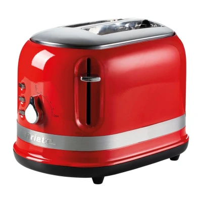 Image of Ariete 0149R Moderna 2 Slice Toaster, Defrost, Heating &amp; Cooking Function, Red, Stainless Steel
