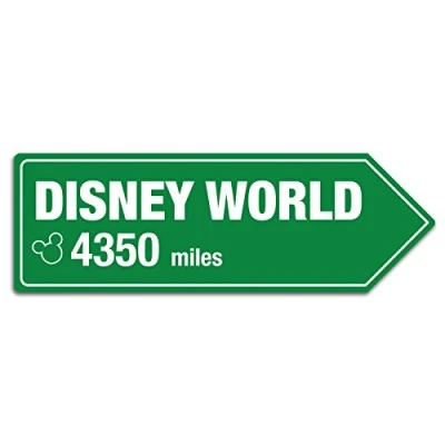 Image of Disney World Distance Sign Metal Wall Plaque Art Inspirational