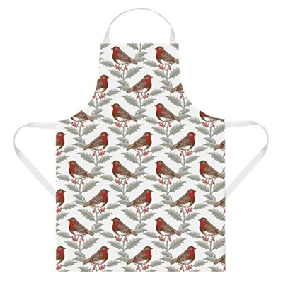 Image of Thornback &amp; Peel Robin and Holly Apron, Cotton, Multicolour, 60 x 80 3 cm