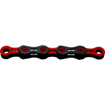 Image of KMC DLC11 Waxed 11 Speed Chain, Black/Red, 118 Link