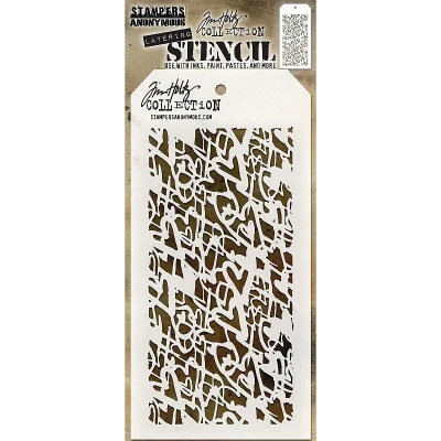 Image of Stampers Anonymous Tim Holtz Heartstruck Stencil, Transparent,28.3 x 11.4 0.1 cm