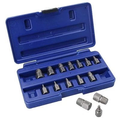 Image of Heavy Duty Screw and Stud Extractor Remover Easy Out Metric Imperial Sizes 15pc