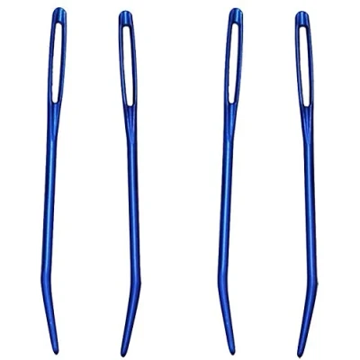 Image of EPRHAY Metal Knitting Needles Yarn Needle Tapestry Darning Sewing for Wool Needlework Crafts Bent Tip Crochet 4Pcs