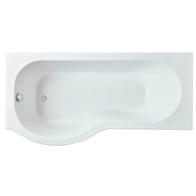 Image of Balterley P Shape Left Hand Shower Bath Tub with Leg Set 1600mm