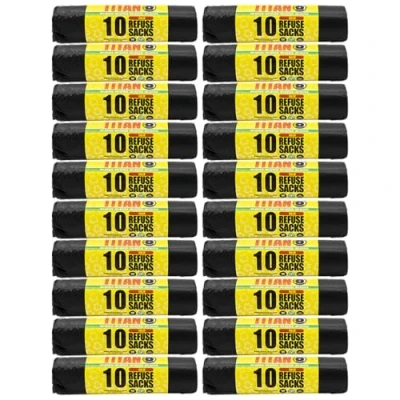 Image of Fixtures Titan Strong Black Refuse Sacks 90 Litre 10&#039;s (20 Pack (200s))