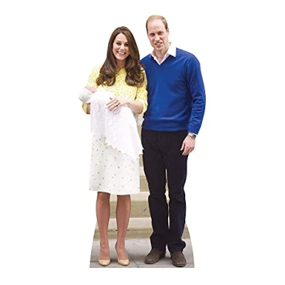Image of SC834 Star Cutouts Prince William, Kate, and Charlotte Lifesize Cardboard Cutout Royal Family Collectible 188cm Great for parties, decorations gifts