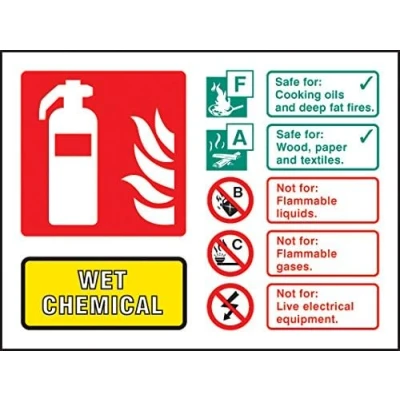 Image of Fire Signs Wet chemical extinguisher identification Rigid Plastic