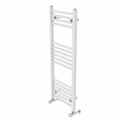 Image of Warmehaus Contemporary Straight Bathroom Ladder Radiator Heated Towel Rail 1000 x 400mm Warmer Central Heating White