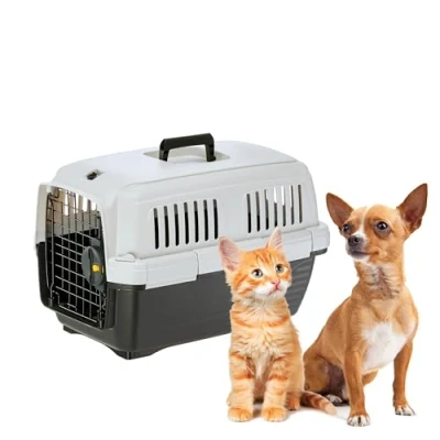 Image of Ferplast Cat Carrier CLIPPER 1, Dog Carrier, IATA Approved Travel Crate, Pet for Small Dogs and Cats max 5 Kg, Car Travel, Airline, Train, 50 x 33 h 32 cm, Steel Door, Secure Closure