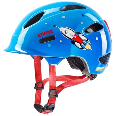 Image of uvex Oyo Style Lightweight Kids Bike Helmet for Children Individual Fit Upgradeable with an LED Light Blue Rocket 45 50 cm