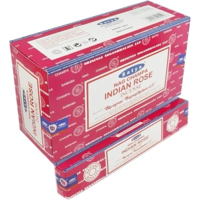 Image of 3 X Indian Rose Satya Incense Sticks with JRose Holder, 15g Box
