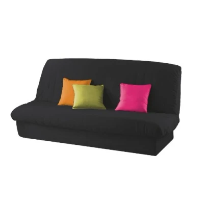 Image of DOUCEUR D&#039;INTERIEUR Click CLACK Cover Quilted +Base Band Plain Polyester Essentiel Noir, Black