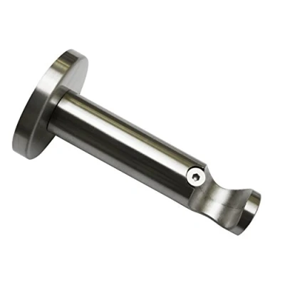 Image of GARDINIA 1 Rail Open Metal Mounting Plate Curtain Pole Bracket All Fixings Included Chicago Series 20mm Diameter Black (Pack of 1)