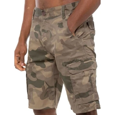 Image of BRAND KRUZE Mens Shorts Cargo Combat Camouflage Summer Casual Cotton Half Pants KZS116 Khaki 42