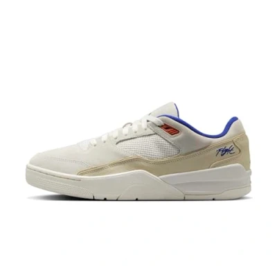 Image of Jordan Flight Court Trainers, Men&#039;s, Size: 7, Phantom/deep royal blue/chile red Leather and textile
