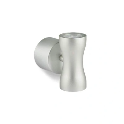 Image of Mains Voltage High Output Up/Down LED Wall Light Silver 2700K Collingwood