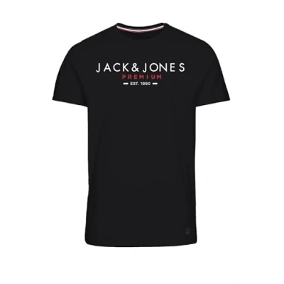 Image of JACK &amp; JONES Men&#039;s Jprbluclub Tee Ss Crew Bmuss24 T Shirt, Black, S