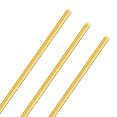 Image of LAVMHAB Round Brass Rod 6mm x 350mm, Solid Shaft Rods Bars for DIY Craft (3 Pcs)