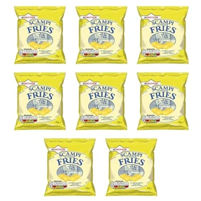 Image of Smith’s Scampi and Bacon Fries, Fries 24g 27g Pub Card Bundle Snack With Lemon &amp; Flavored for Light (8 x Fries)