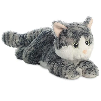 Image of Aurora, 31538, Flopsies Lily Cat, 12In, Soft Toy, Grey and White