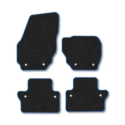 Image of Car Mats Compatible with Volvo Xc70 (2007 2016) [Auto] Tailored Fit Blue Carpet Floor Set Accessory Custom 4 Pieces Anti Slip Backing &amp; Binding Trim Edge