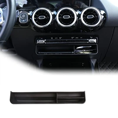 Image of Black Car Organizer Box For Benz B Class W247 2019 2020 ABS Center Console Storage Accessories