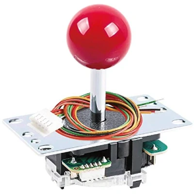 Image of SANWA JLF TP 8YT Original Joystick Red for Arcade Jamma Game 4 &amp; 8 Way Adjustable, Compatible with Catz Mad SF4 Tournament (Red Ball Top) S@NWA