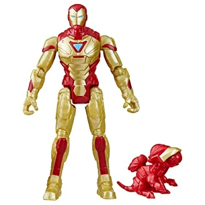 Image of Marvel Mech Strike Mechasaurs Iron Man 4 Inch Action Figure with Weapon Accessories, Toy for Ages and Up, Medium