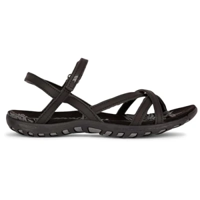 Image of Trespass Womens Leather Sandals Kimbra Active Summer Walking Sandals, Ladies Hook Loop Strap Shoes, Casual Holiday Outdoor Cushioned Moulded Footbed