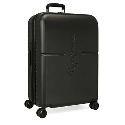 Image of Pepe Jeans Highlight Medium Suitcase Black 48 x 70 28 cm Rigid ABS Built in TSA Lock 79L 4.4 kg 4 Wheels Double Extendable