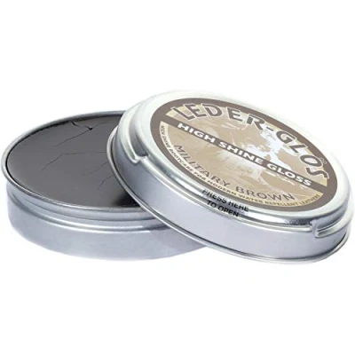Image of Altberg Leder Glos BROWN High Shine Gloss Leather Polish For Boots, 40g Tin from Army Sales