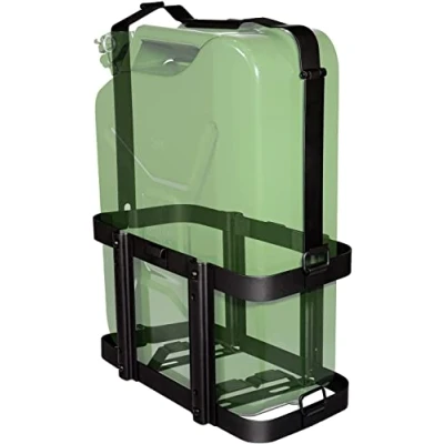 Image of Jerry Gas Can Holder, 20 Liter Canister Carrier, Metal Petrol Lockable Fuel Water Container Carrier