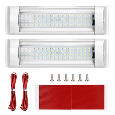 Image of Interior Lights,SUPAREE LED RV Ceiling Light Roof Lights 12V 80V 72LED Lighting for RV/Camper/Trailer/Motorhome/Van/Boat with ON/OFF Switch White (2PCS)
