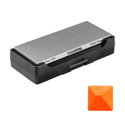 Image of SHARPAL 156N Diamond Whetstone Knife Sharpener with Storage Base, 2 Side Grit Coarse 325 / Extra Fine 1200, Sharpening Stone Non Slip Base and Angle Guide (152 x 63mm 6 2.5 Inch)